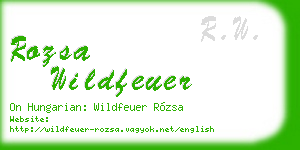 rozsa wildfeuer business card